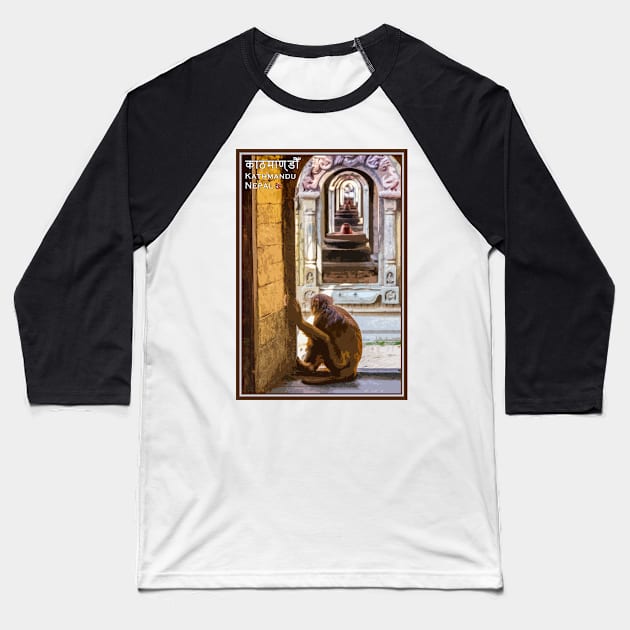 Pashupatinath Temple, Kathmandu, Nepal Baseball T-Shirt by geoffshoults